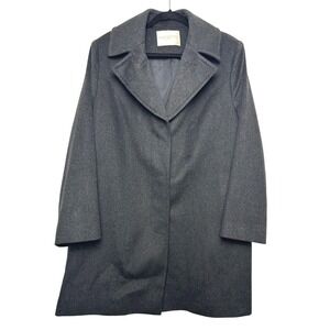Fleurette Women's 18 100% Wool Coat Charcoal Gray A-line Classic designer luxery